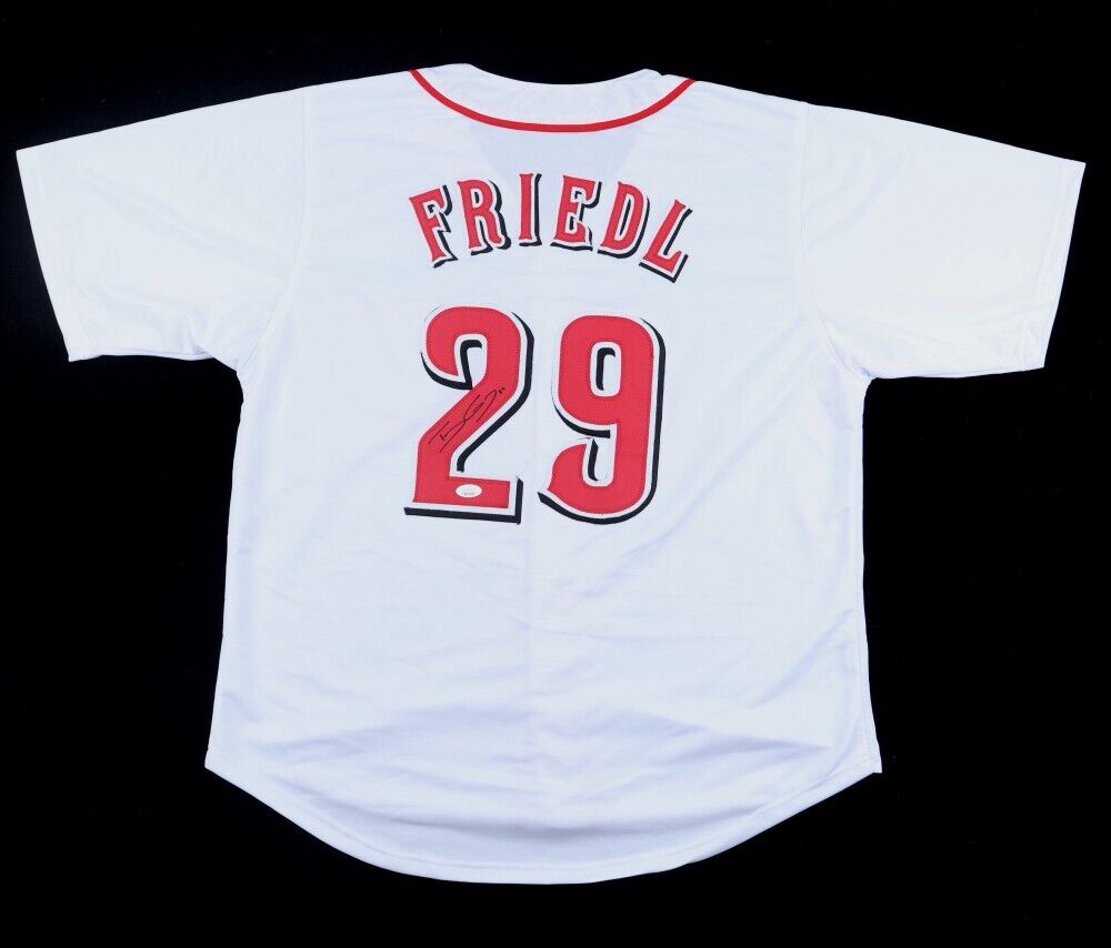 T J Friedl Signed Cincinnati Reds White Home Jersey (JSA) Reds Rookie Outfielder