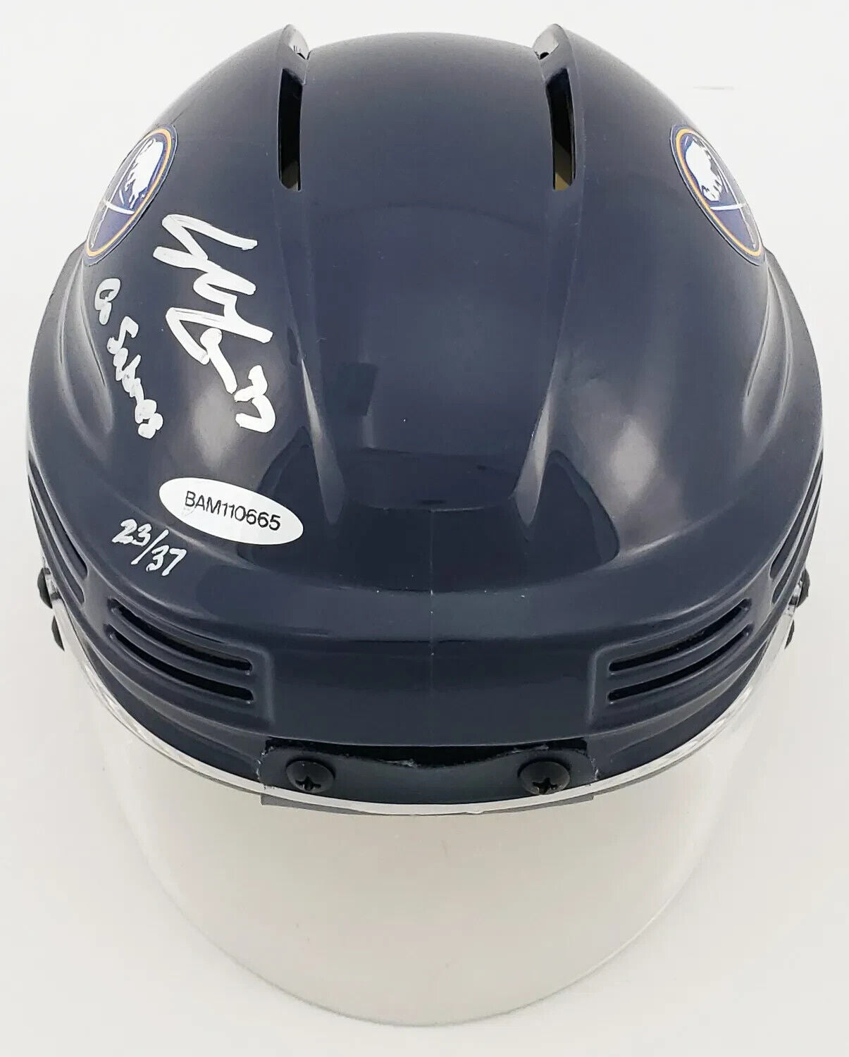 Casey Mittelstadt “Go Sabres” Signed Buffalo Sabres Mini Helmet (Upper Deck COA)