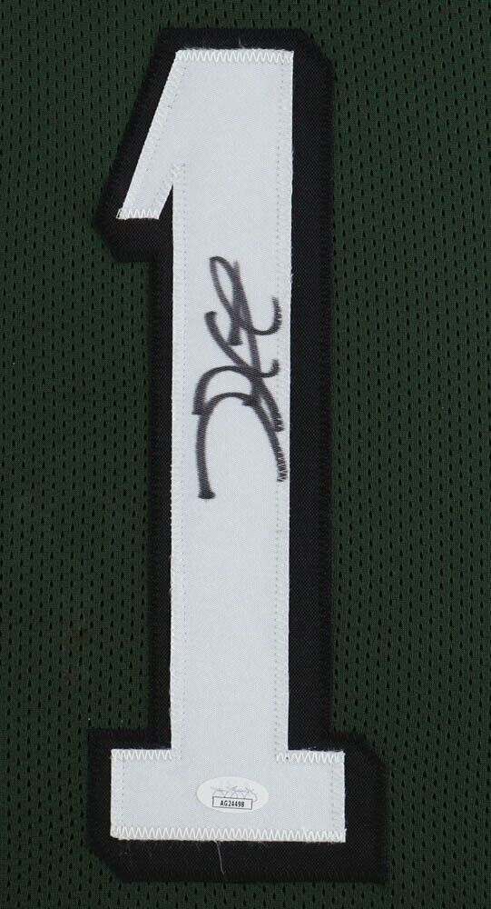 Jalen Hurts Signed Philadelphia Eagles 35 x 43 Framed Jersey (JSA Hologram) Q.B