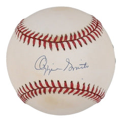 Ozzie Smith Signed OML Baseball (Beckett COA) St Louis Cardinals 15xAll Star S.S