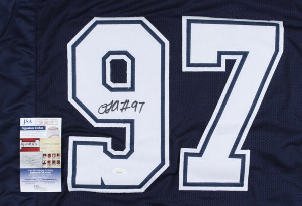 BOB LILLY DALLAS COWBOYS SIGNED SEWN PRO STYLE FOOTBALL WHITE JERSEY - SIZE  Adult 2XL