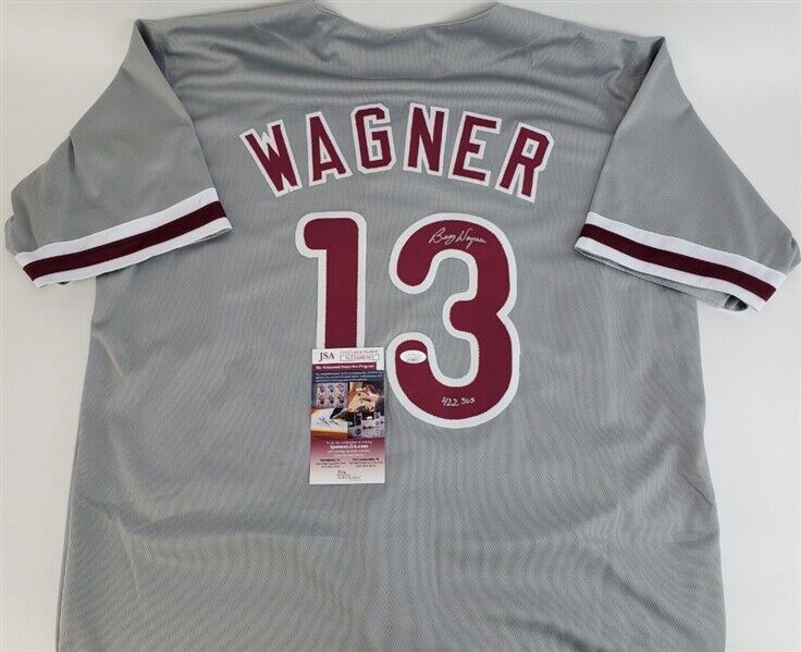 Billy Wagner Signed Inscribed "422 SVS" Philadelphia Phillies Jersey (JSA COA)