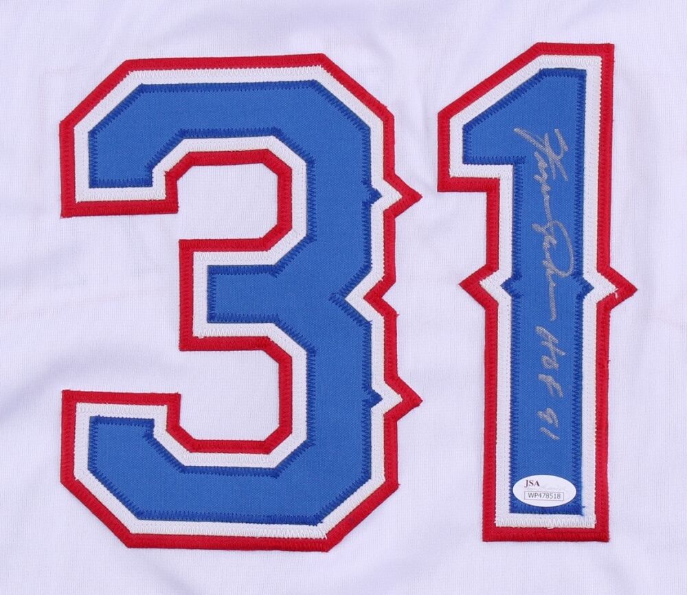 Fergie Jenkins Signed Texas Rangers Jersey Inscribed "HOF 91" (JSA COA)