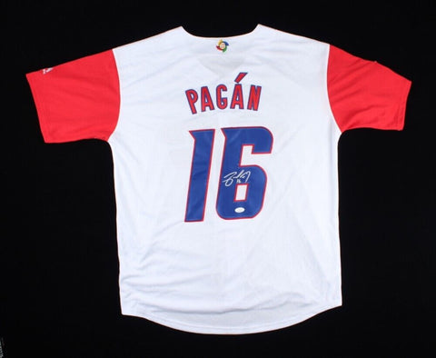 Angel Pagan Signed Puerto Rico WBC Jersey (JSA COA) Chicago Cubs, Mets, Giants