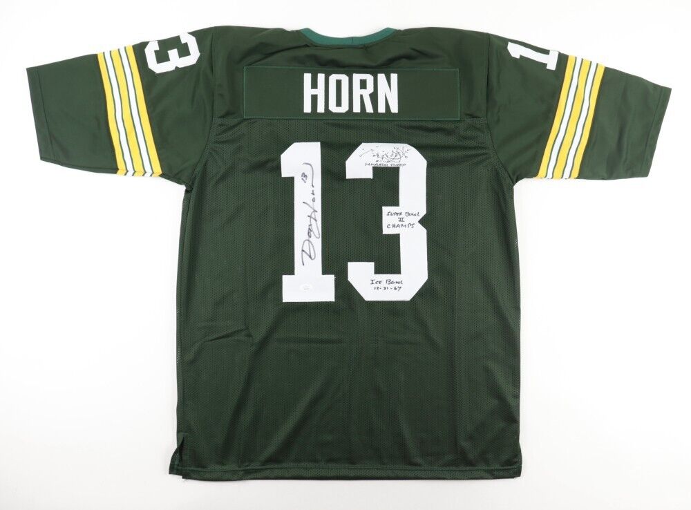 Don Horn Signed Green Bay Packers Jersey Career Stats & Hand-Drawn Sketch (JSA)