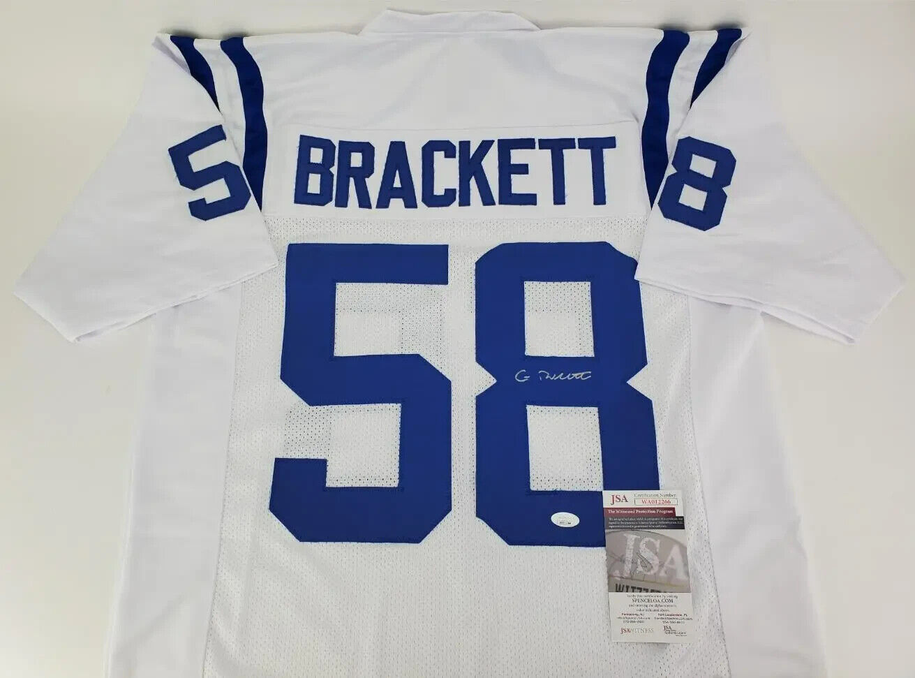 Gary Brackett Signed Indianapolis Colts Jersey (JSA COA) Super Bowl XLI Champion