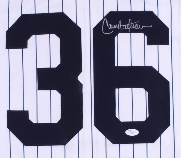 Carlos Beltran Signed New York Yankees Pinstriped Majestic Jersey (JSA –