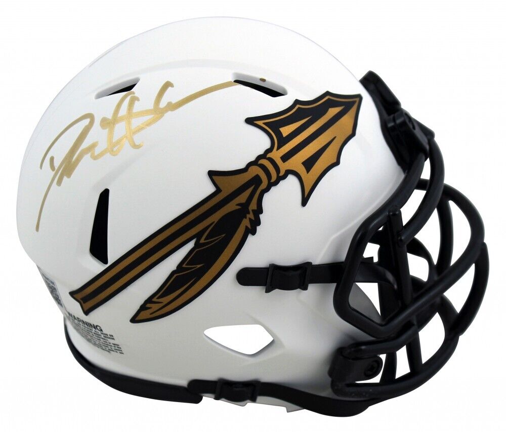 Deion Sanders Signed Florida State Seminoles Mini Helmet (Beckett) All Pro D.B.