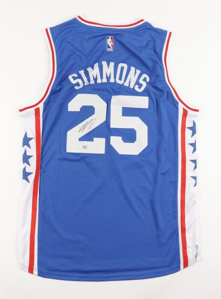Ben Simmons Signed Philadelphia 76ers Jersey (PSA COA) 2018 NBA Rookie o/t Year