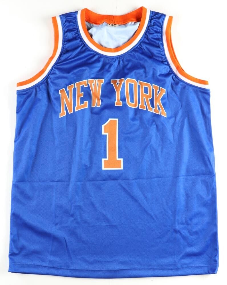 Chris Childs Signed Knicks Blue Jersey (Steiner) New York Guard 1994–2001
