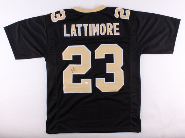 Marshon Lattimore Signed 34x42 Custom Framed Jersey Display (JSA