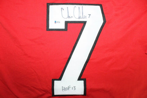 Chris Chelios Signed Chicago Blackhawks Jersey Inscribed "HOF 13" (Beckett COA)