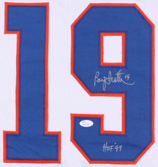 Bryan Trottier Signed New York Islanders White Jersey Inscribed "HOF '97" (JSA)