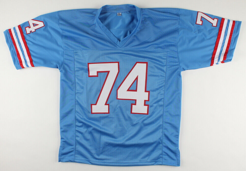 Bruce Matthews Signed Houston Oilers Jersey Insc. "HOF 07" (Beckett Holo) O-Line