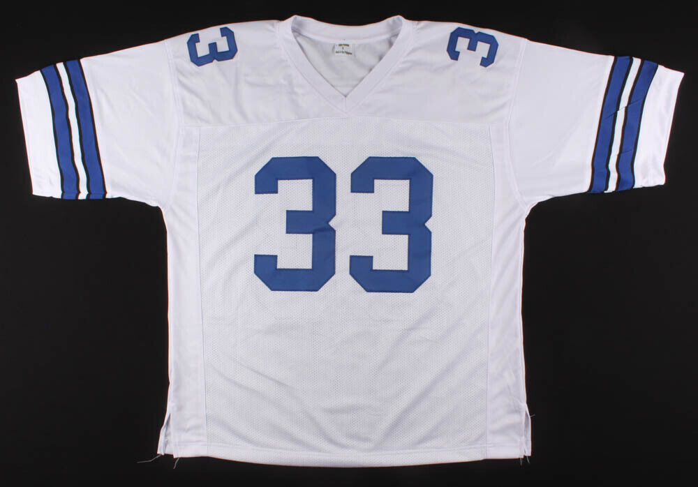 Tony Dorsett Signed Dallas Cowboy White Jersey (Beckett) 4×Pro Bowl Running Back
