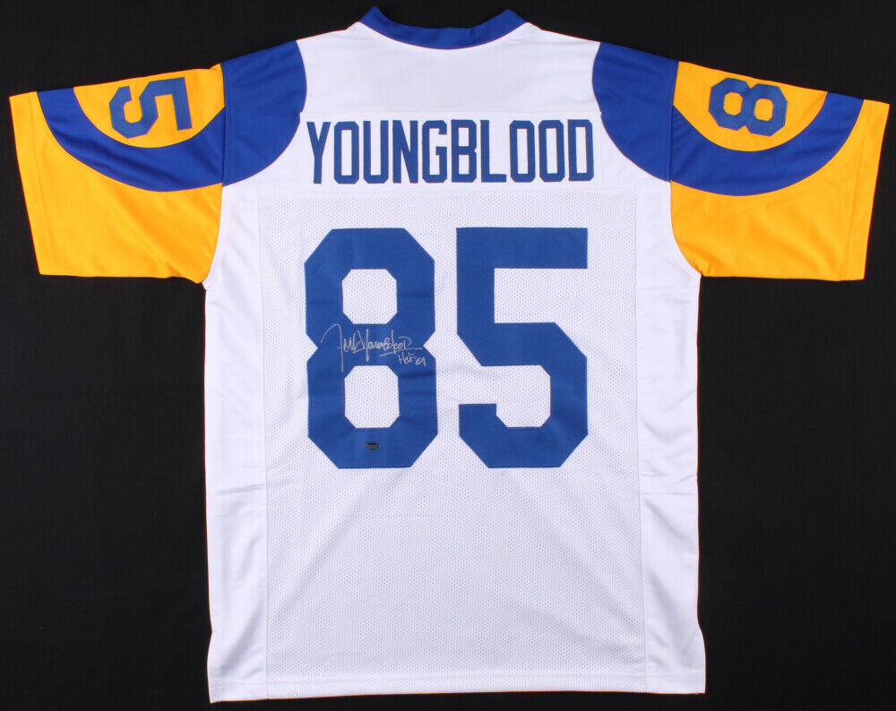 Jack Youngblood Signed Custom Los Angeles Rams Jersey (Schwartz) 7×Pro Bowl D.E