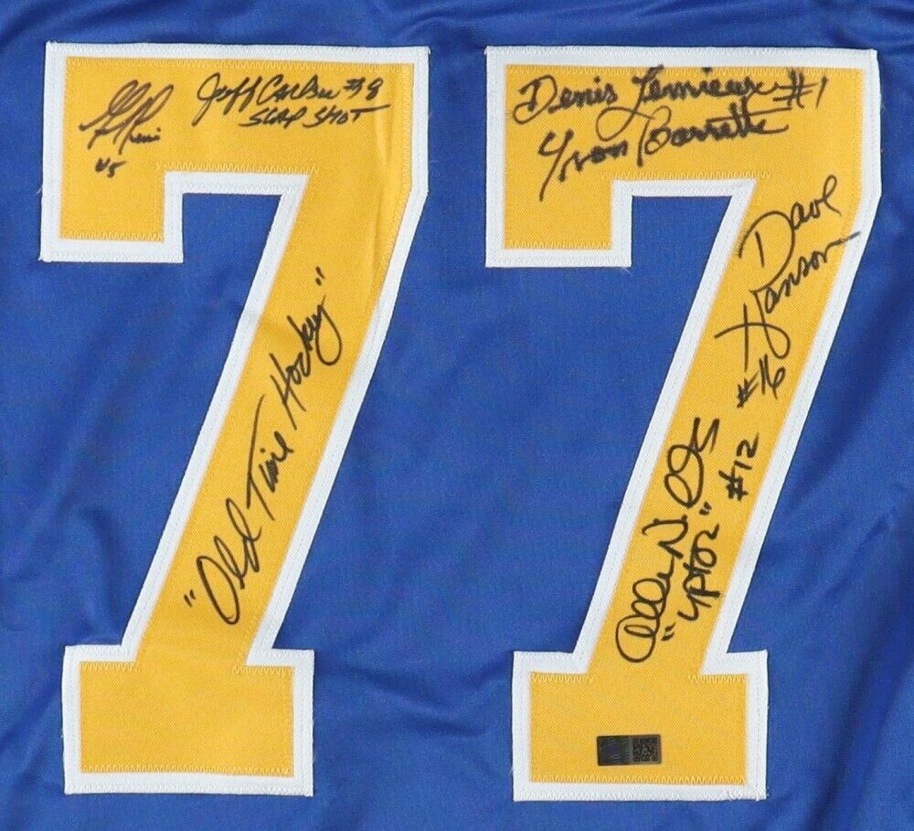 "Slap Shot" Jersey Signed by (5) Hanson Brothers