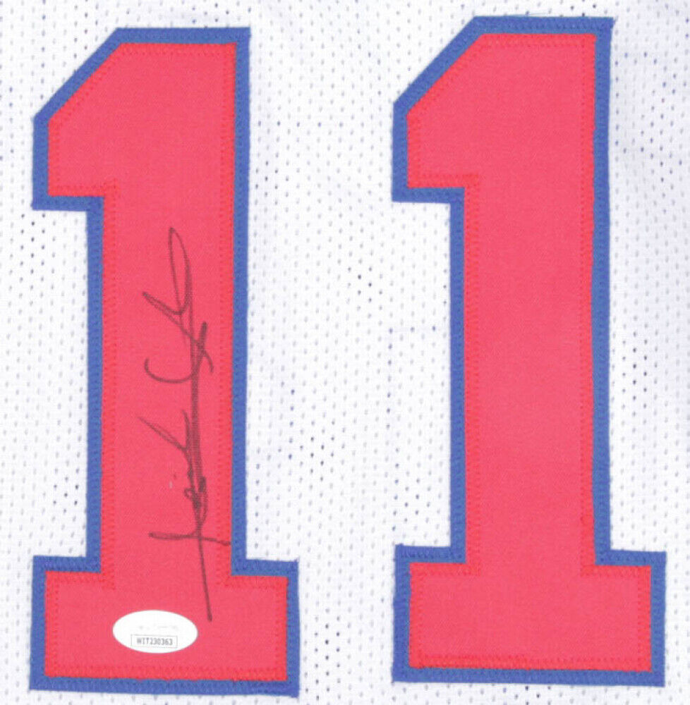 Isiah Thomas Signed Detroit Pistons White Jersey (JSA COA) 12xNBA All Star Guard