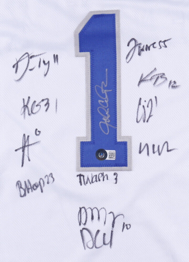 2021 Kentucky Wildcats Team Signed John Caliparii White Jersey (Beckett) 12 Sigs