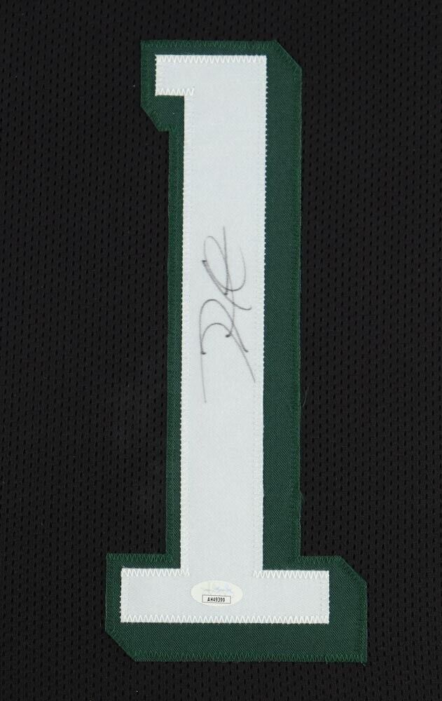 Jalen Hurts Signed Philadelphia Eagles 35 x 43 Framed Jersey (JSA Hologram) Q.B