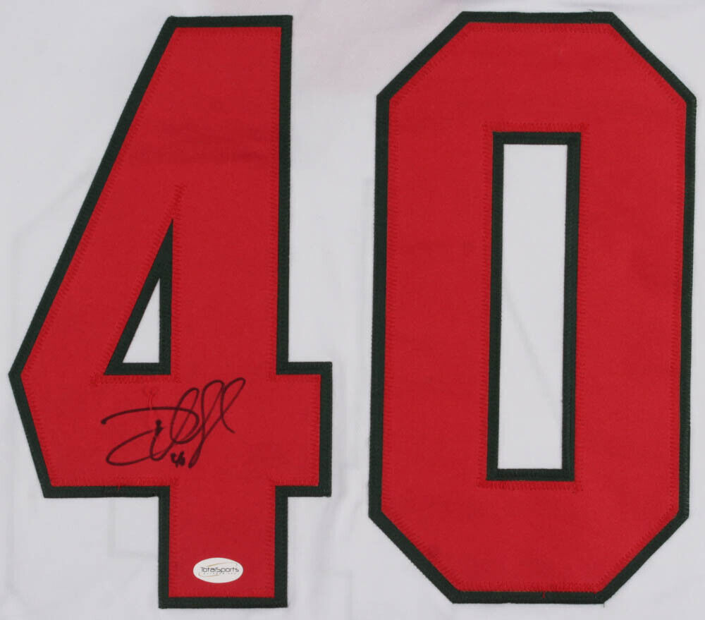 Devan Dubnyk Signed Minnesota Wild Jersey (TSE COA) 14th overall 2004 NHL Draft