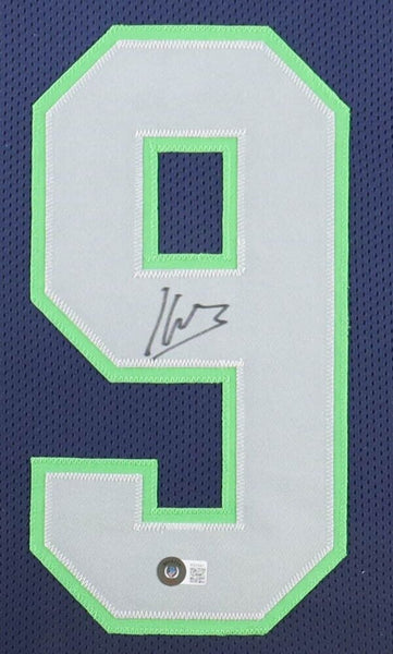 Kenneth Walker III Signed Seattle Seahawks 35 x 43 Framed Jersey  (Beckett) RB