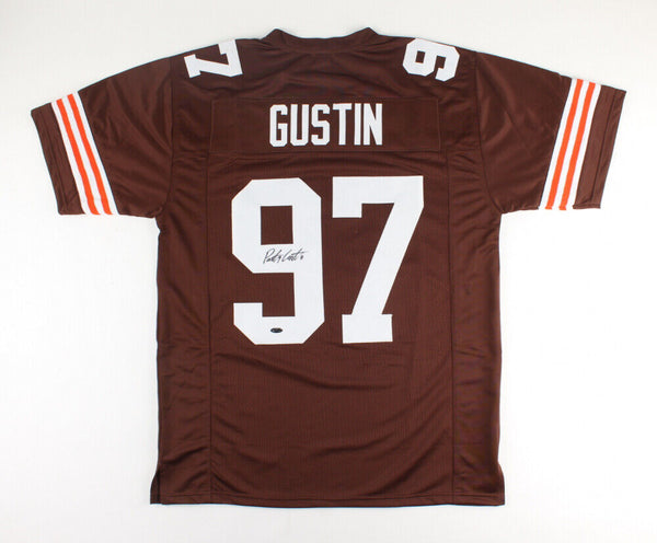 Porter Gustin Signed Cleveland Browns Jersey (Playball Ink