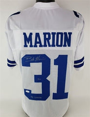 Brock Marion Signed Dallas Cowboys White Home Jersey "2x SB Champs" (JSA COA)