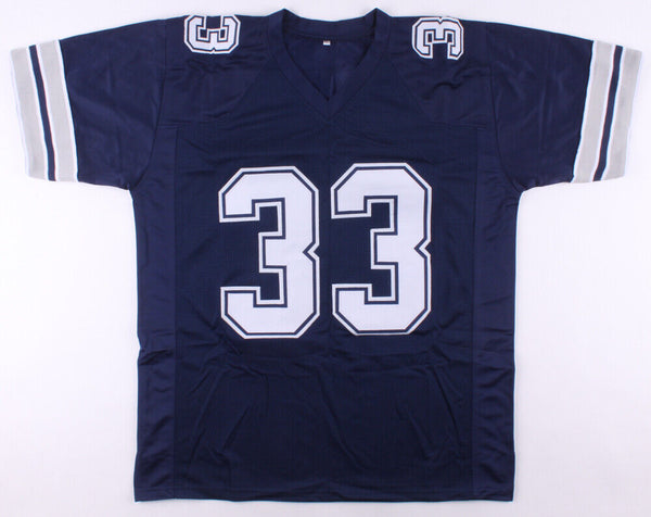 Vintage American Football Jersey 33# Tony Dorsett Jersey Custom Stitched  Blue