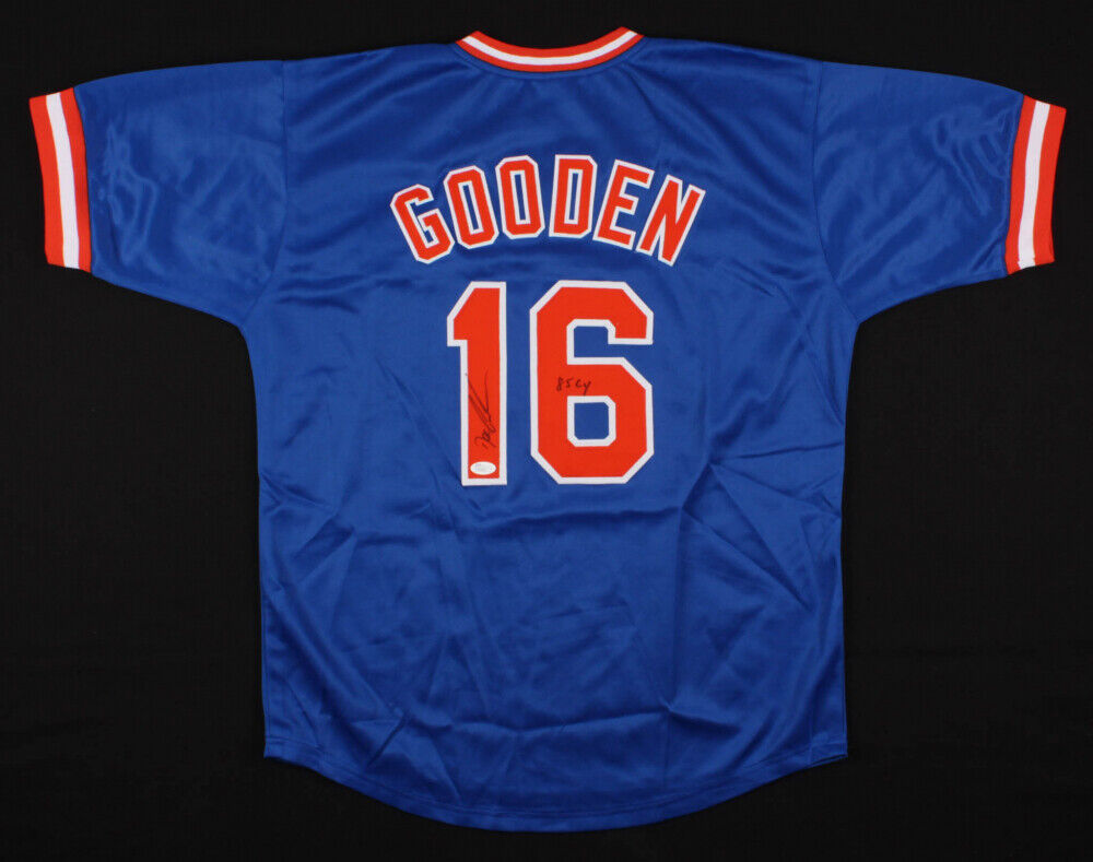 Dwight Gooden Signed New York Mets Jersey Inscribed "85 Cy" (JSA COA) 1984 ROY