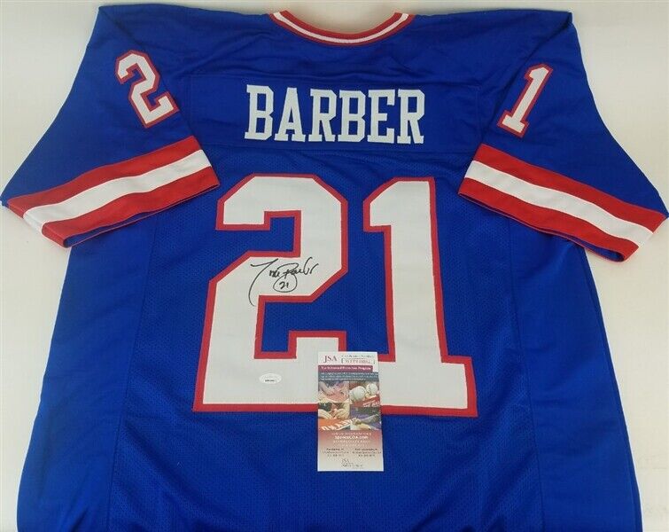 Tiki Barber Signed New York Giants Jersey (JSA COA) 3×Pro Bowl R.B. 2004–2006