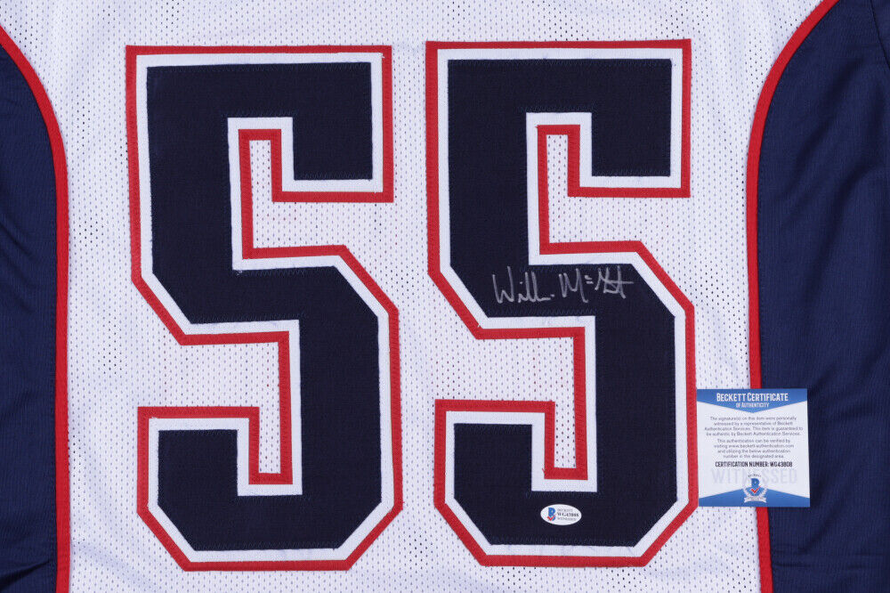 Willie McGinest Signed Patriots Jersey (Beckett COA) 3xSuper Bowl Champion