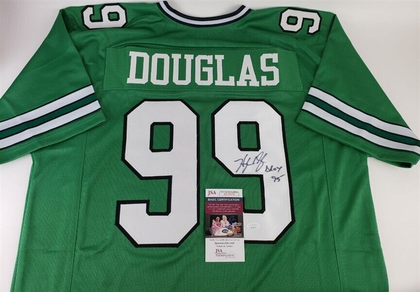Hugh Douglas Signed New York Jets Jersey (JSA COA) 3xPro Bowl Defensive End