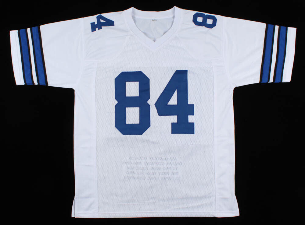 Jay Novacek Signed Dallas Cowboys Career Highlight Stat White Jersey (JSA COA)