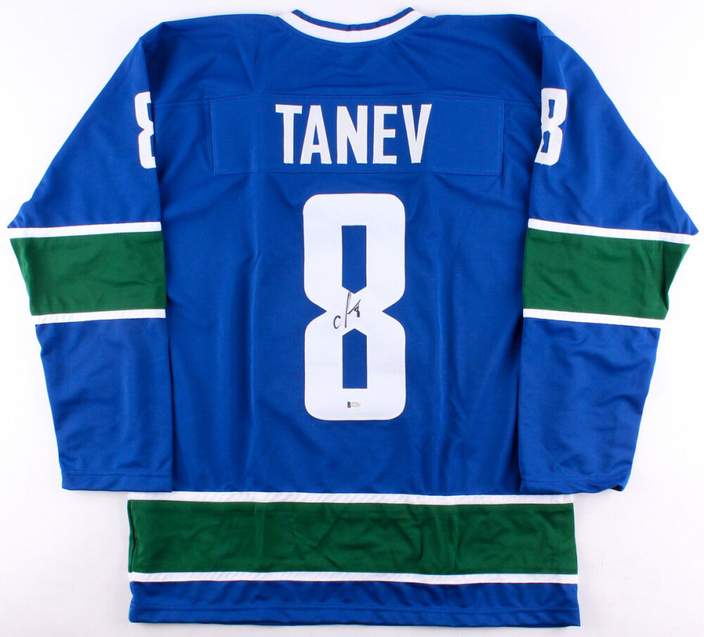 Christopher Tanev Signed Canucks Jersey (Becket COA) Veteran Vancouver defense