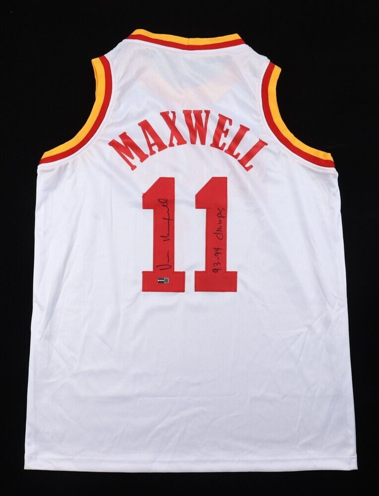 Vernon Maxwell Signed Houston Rockets Jersey Inscribed "93-94 Champs" / Steiner