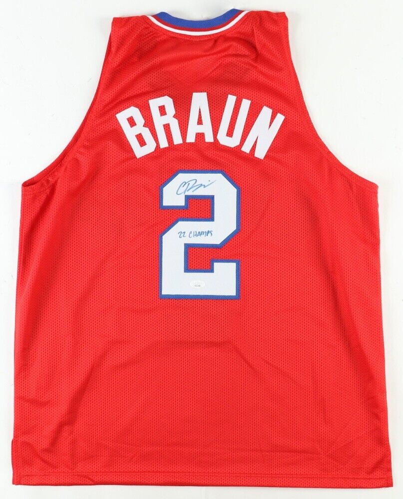 Custom jersey, everything sewn on, size XL. Hand-signed and inscribed by Christi