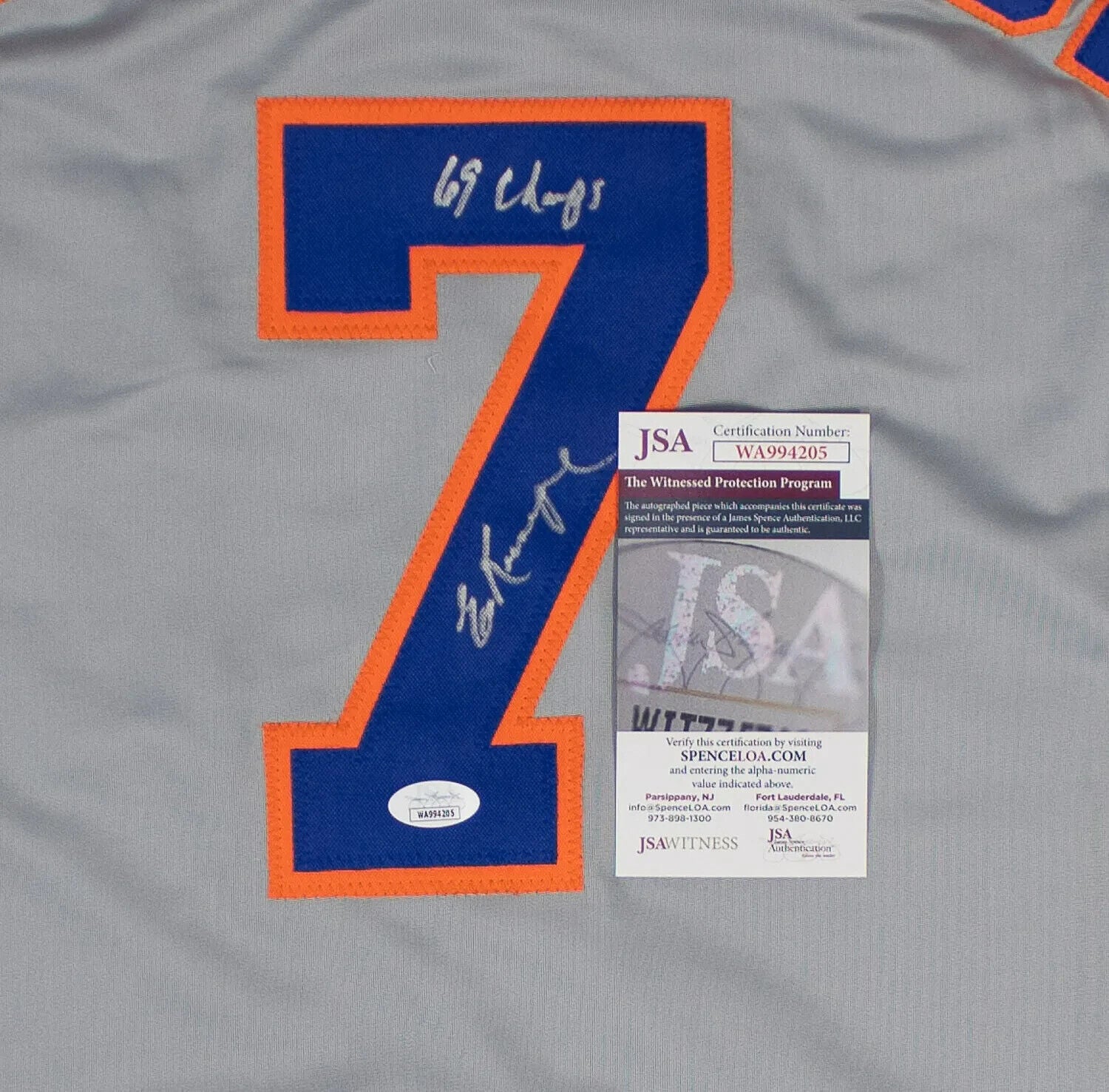Ed Kranepool Signed New York Jersey "69 Champs" (JSA COA) 1969 Miracle Mets