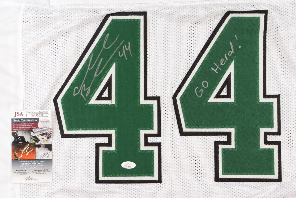 Ahmad Bradshaw Signed Marshall Thundering Herd Jersey (JSA COA) New York Giants