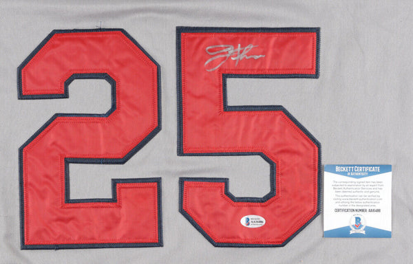 Jim Thome Signed Minnesota Twins Custom Style Jersey (Beckett) 612 HRs –