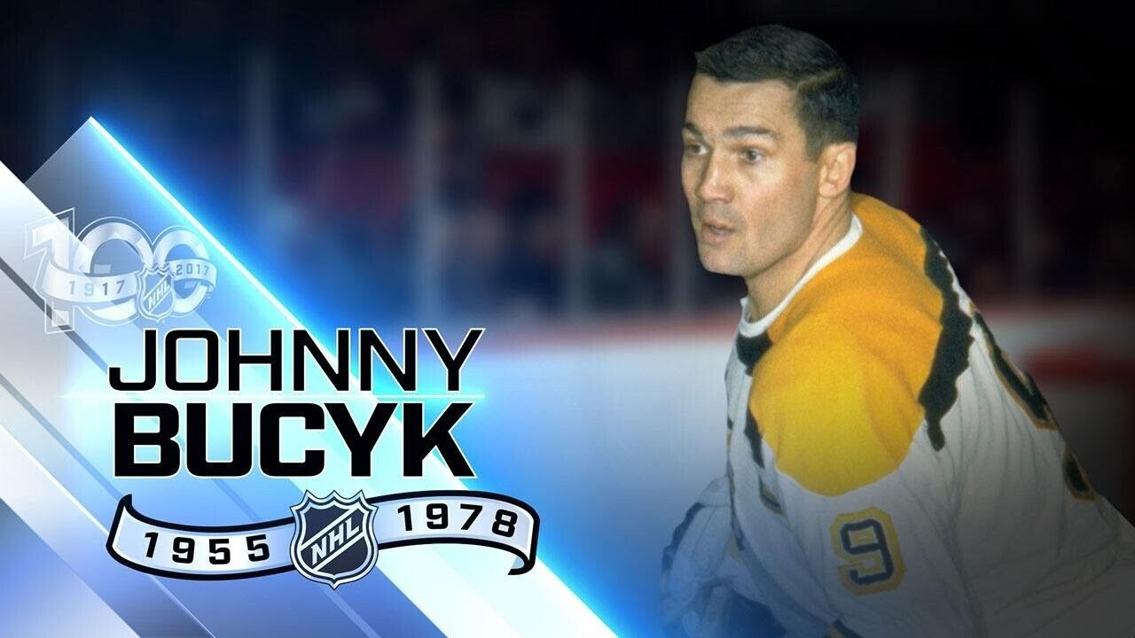 John Bucyk Signed Bruins Logo Hockey Puck (JSA COA) 556 NHL Goals (1955-1978)