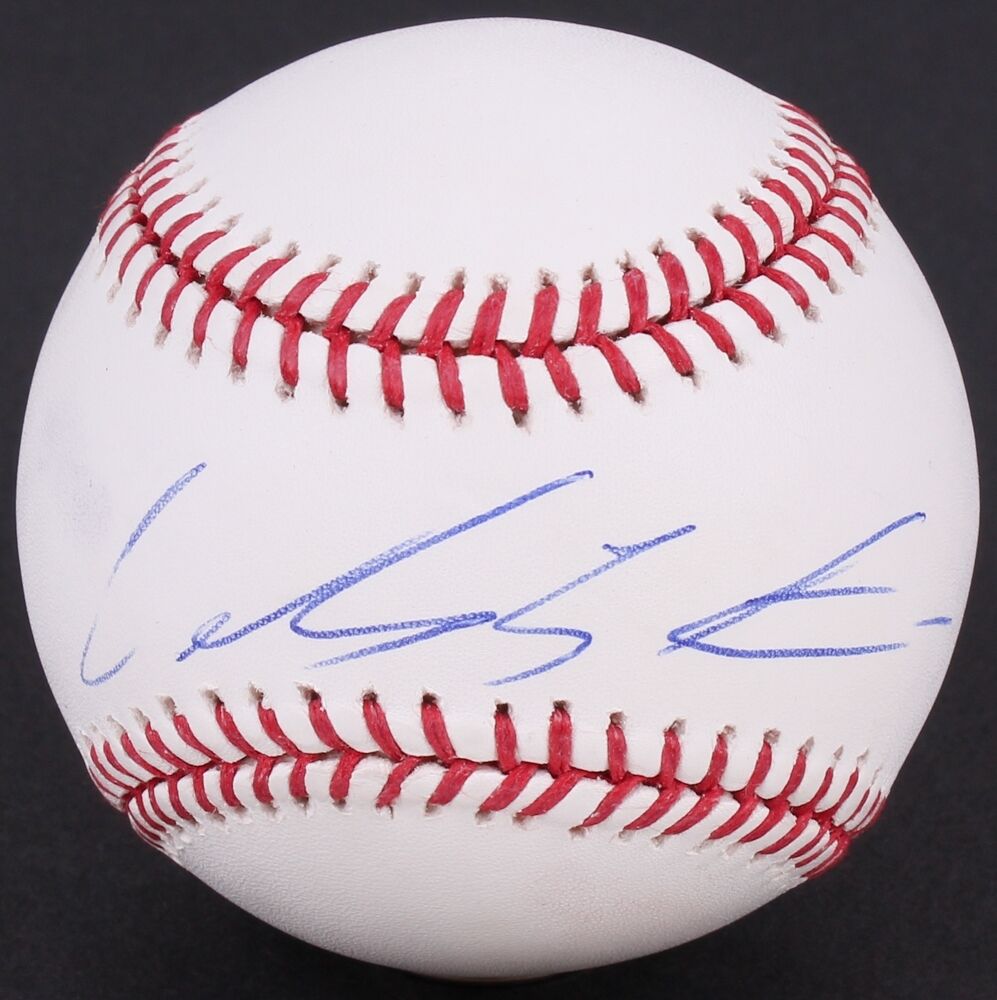 Carlos Santana Signed OML Baseball (JSA COA) Cleveland Indians (2010–present)