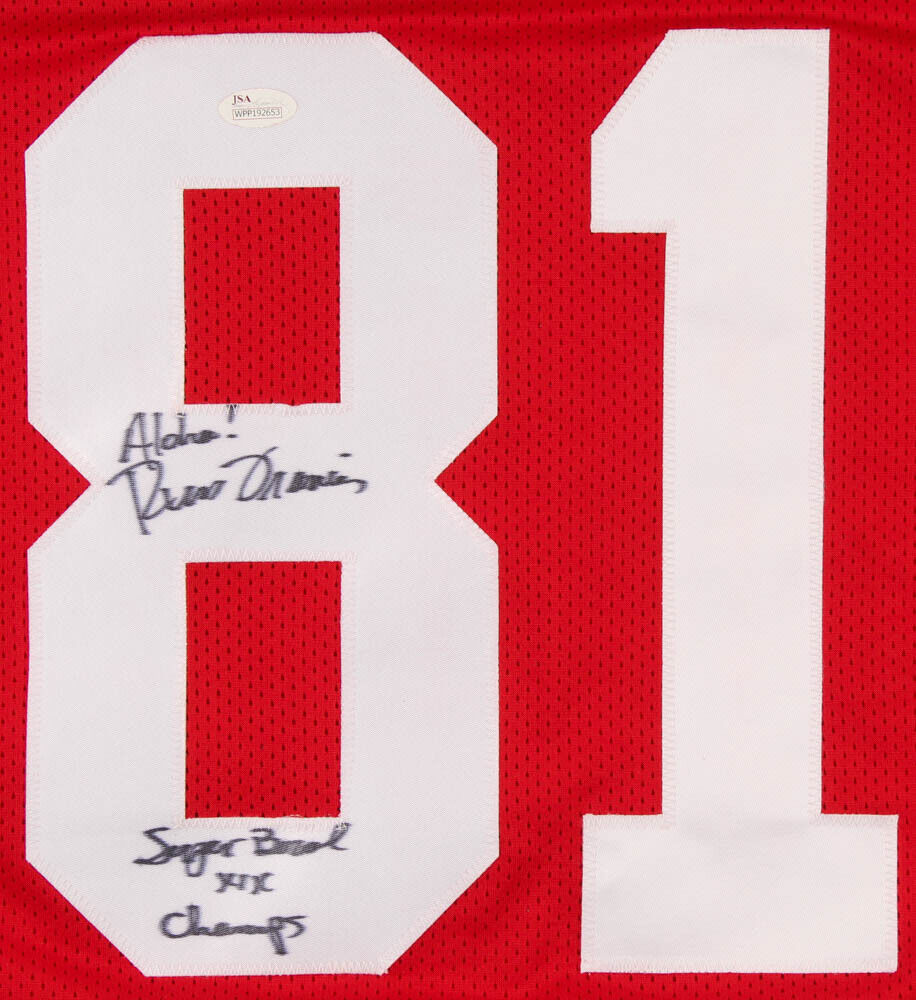 Russ Francis Signed San Fransisco 49ers Jersey Inscribed Aloha & Super Bowl XIX