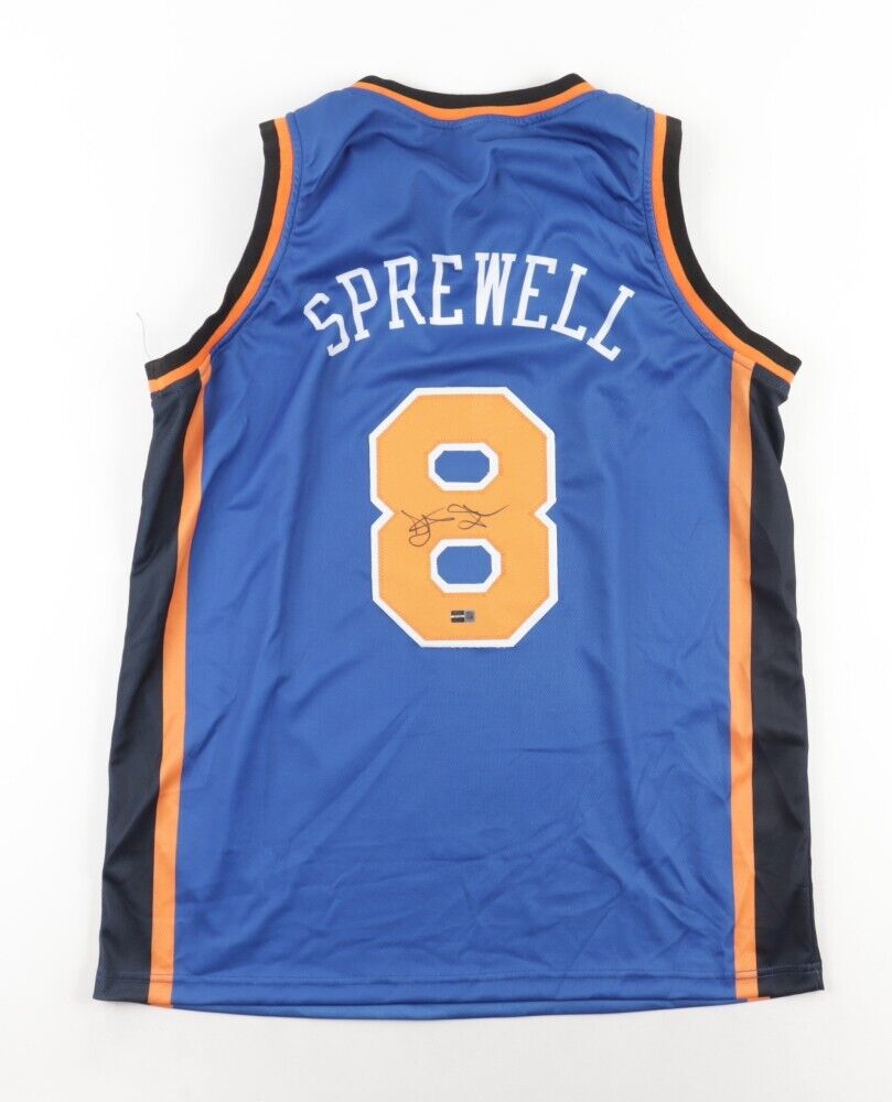 Latrell Sprewell Signed New York Knicks Jersey (Steiner) 4xNBA All Star Forward