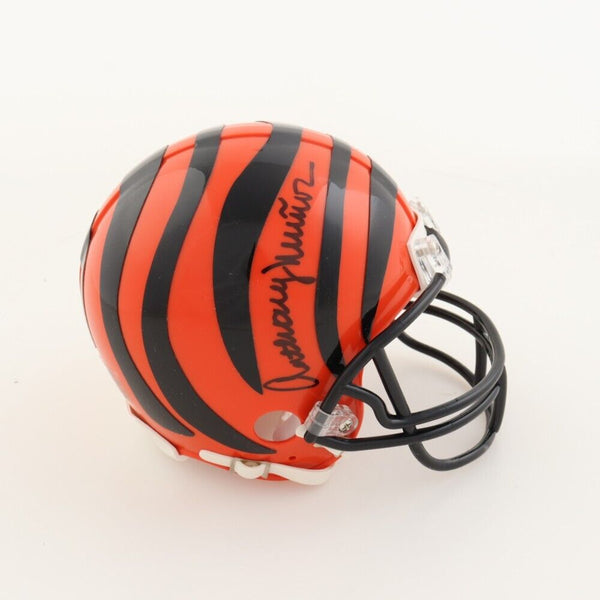 Anthony Munoz Signed Cincinnati Bengal Mini Helmet (Leaf Authentic