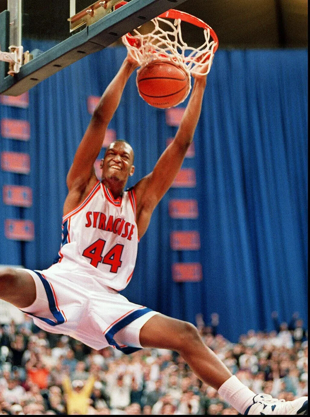 Derrick Coleman Signed Syracuse White Jersey (JSA COA) #1 Pick 1990 New Jersey