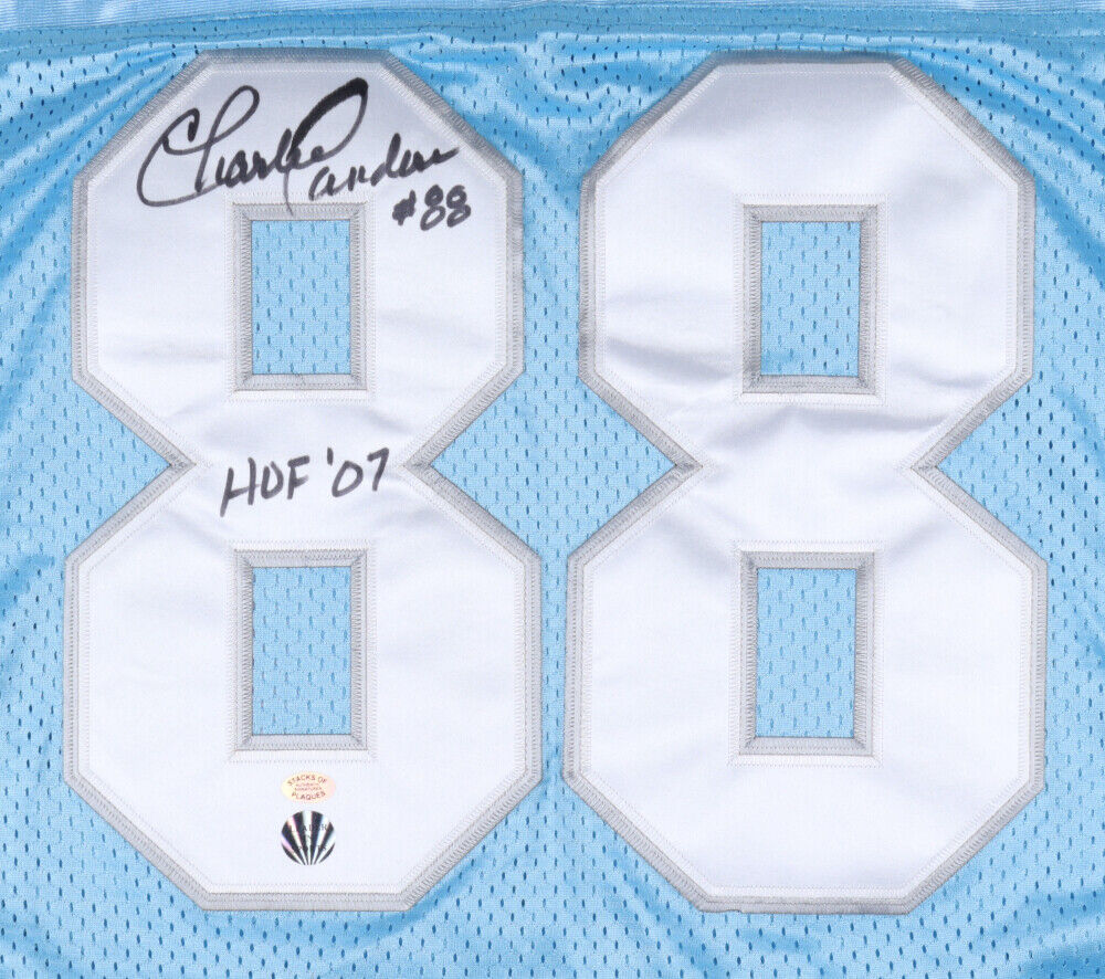 Charlie Sanders Signed Lions Jersey Inscribed "HOF 07" (Stacks of Plaques COA)