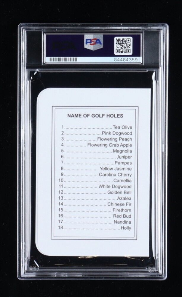 Gary Player Signed Augusta National Golf Club Score Card (PSA Encapsulated)