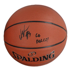 Nikola Vucevic Signed Spaulding NBA Basketball Inscribed "Go Bulls" (PSA)