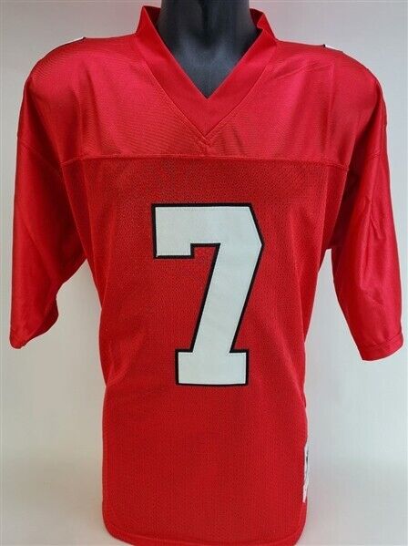 Michael Vick Signed Atlanta Falcons Red Home Jersey (Beckett) 4×Pro Bowl Q.B.